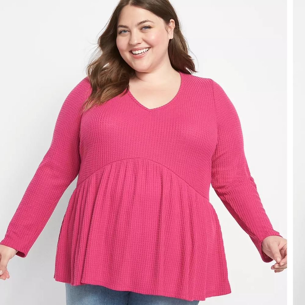 ✨NWT✨Lane Bryant Babydoll Waffle Swing Top